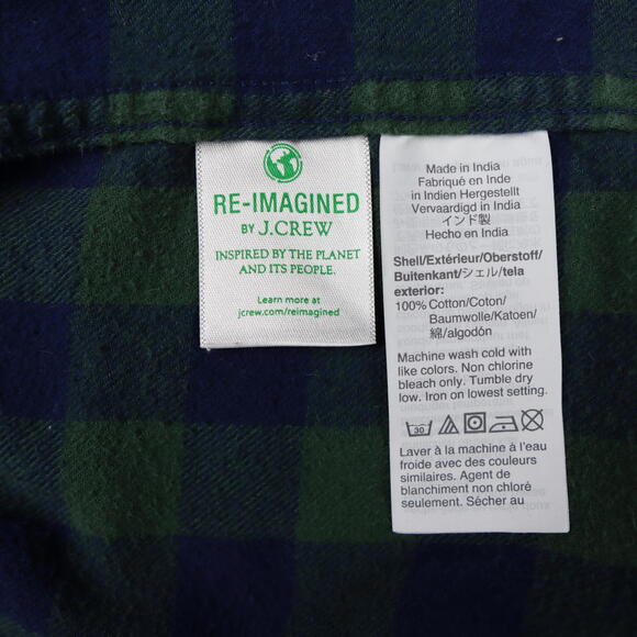 J Crew Flannel Shirt Mens Medium Plaid Classic - Picture 4 of 6